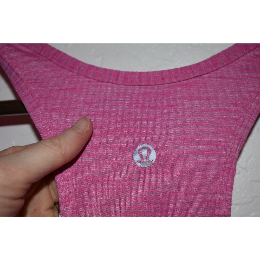 Lululemon Salute the Sun Singlet II Pink Heathered Tank Sz 6 - Picture 4 of 5